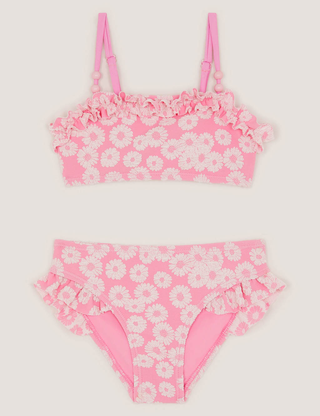 Monsoon Girls Floral Bikini (3-15 Yrs) - 5-6 Years - Pink Mix - Available at M&S