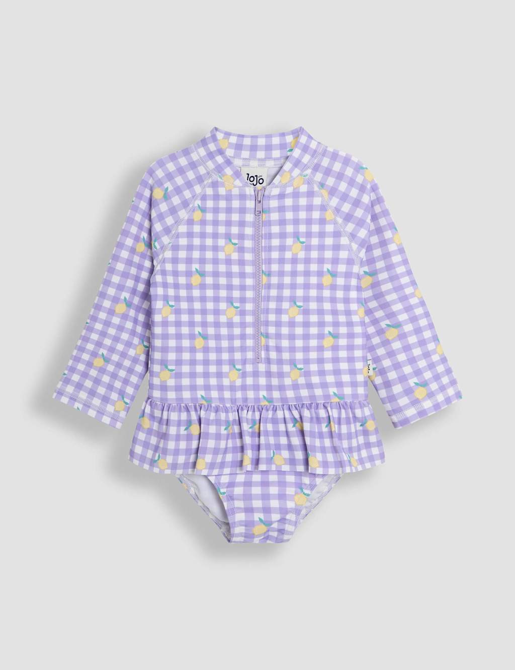Lemon Gingham Long Sleeve Swimsuit (6 Mths - 6 Yrs)