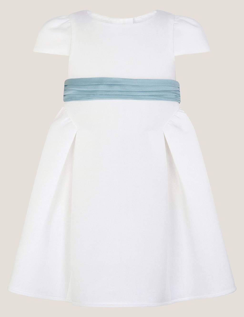 Monsoon Girls Bow Cap Sleeve Occasion Dress (0-3 Yrs) - 2-3 Years - Ivory - Available at M&S