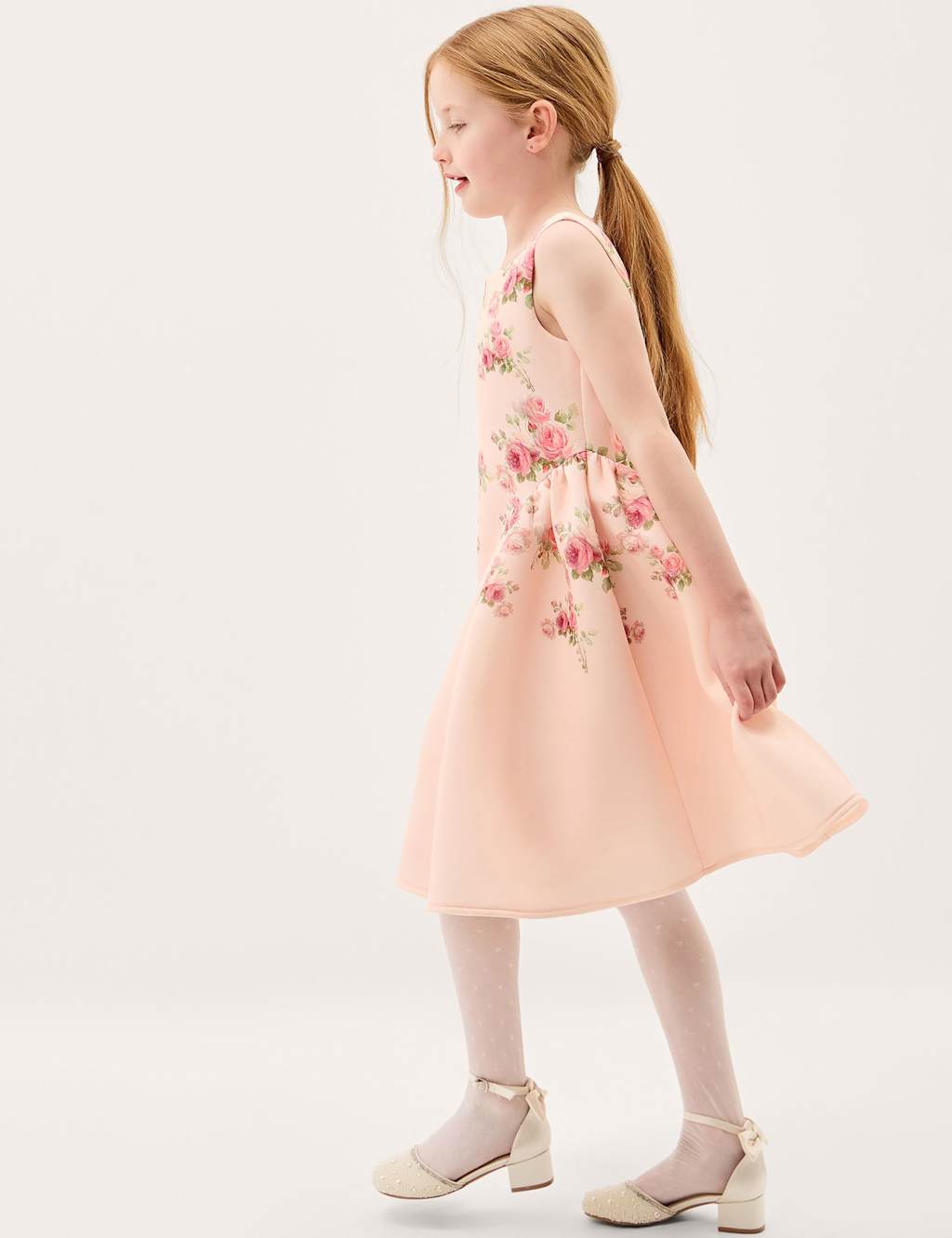 Monsoon Girls Floral Scuba Occasion Dress (3-13 Yrs) - 6 Years - Multi - Available at M&S