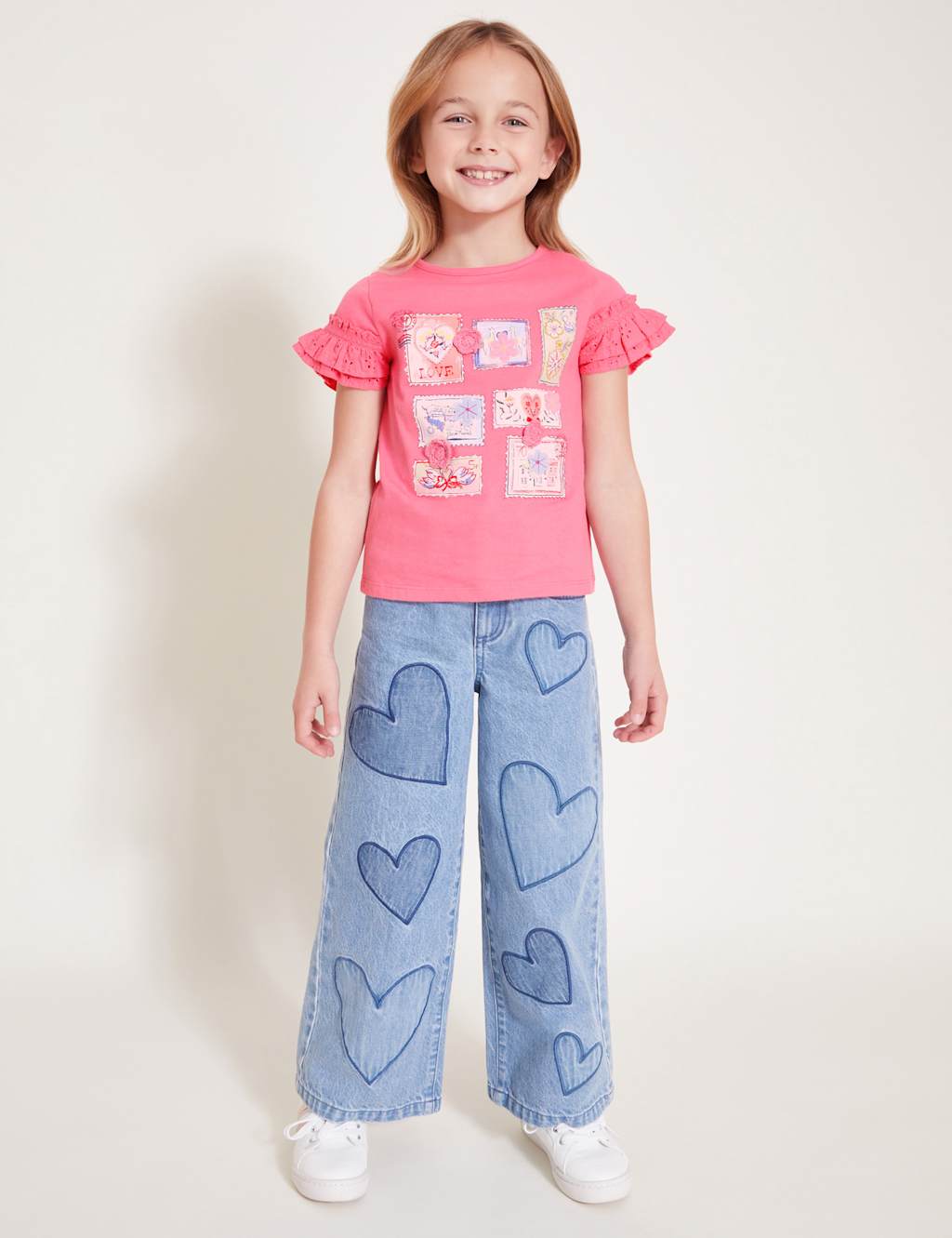 Stamp Print Ruffle T-Shirt (3-12 Yrs)