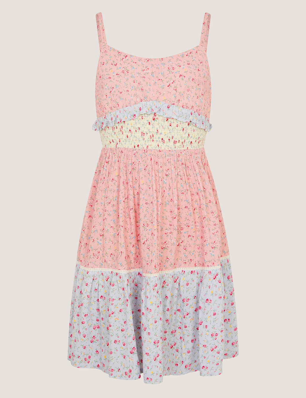 Monsoon Girls Floral Ruffle Dress (7-15 Yrs) - 15 Years - Pink Mix - Available at M&S
