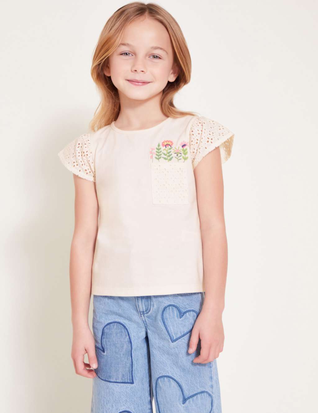 Pure Cotton Embroidered T-Shirt (3-12 Yrs)