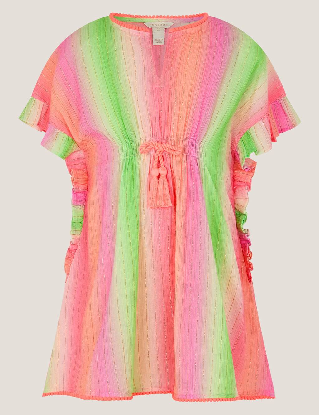 Monsoon Girls Ombré Striped Kaftan Dress (3-13 Yrs) - 9-10 Years - Multi - Available at M&S