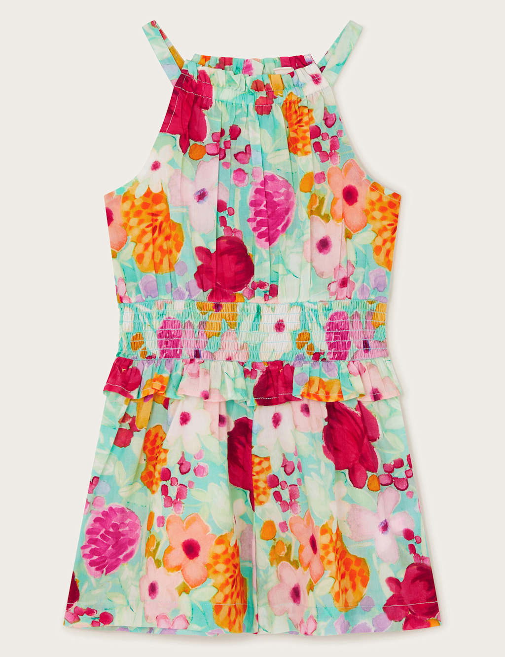 Pure Cotton Floral Playsuit (3-13 Yrs)