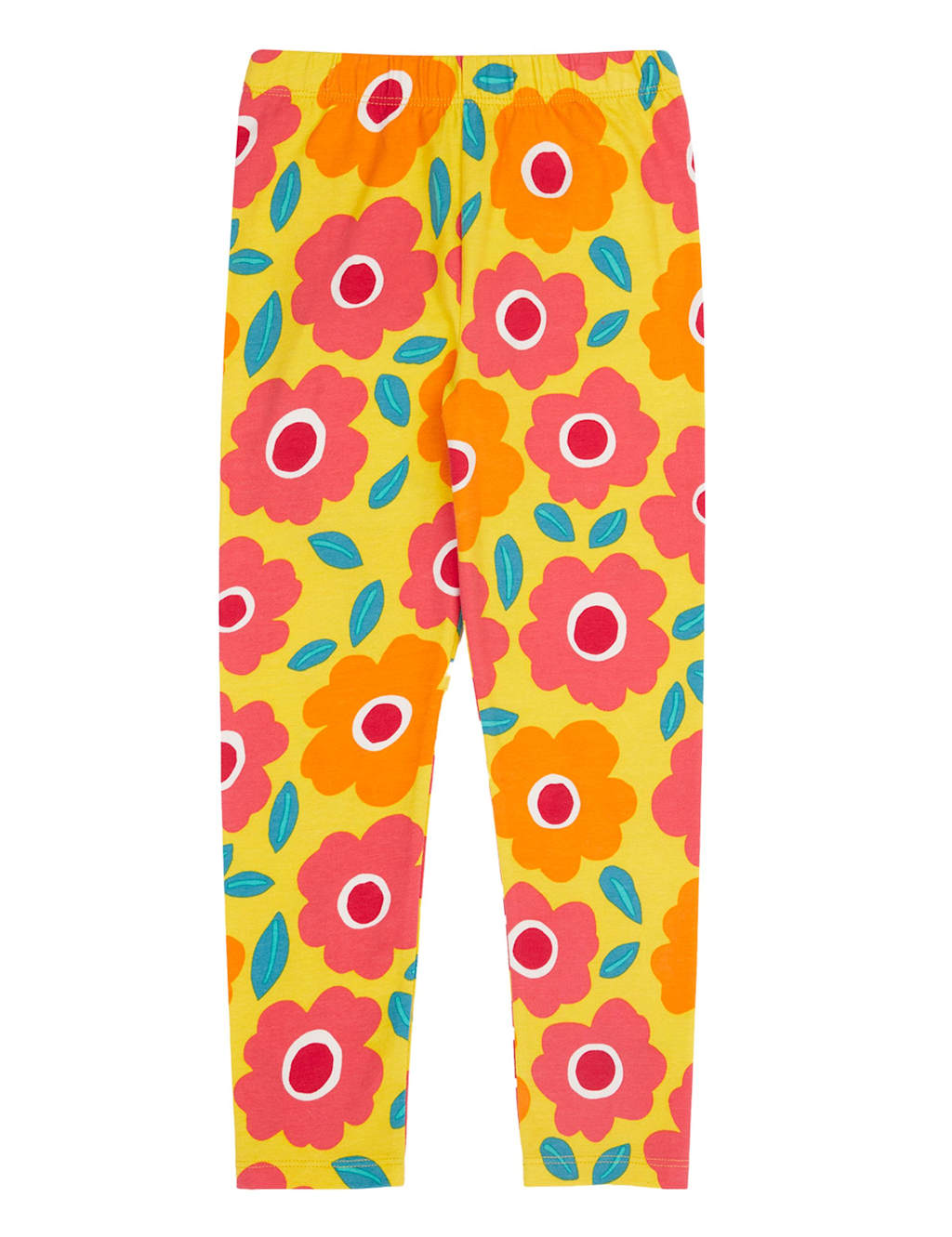 Frugi Girls Cotton Rich Floral Leggings (1-10 Yrs) - 9-10 Years - Yellow - Available at M&S