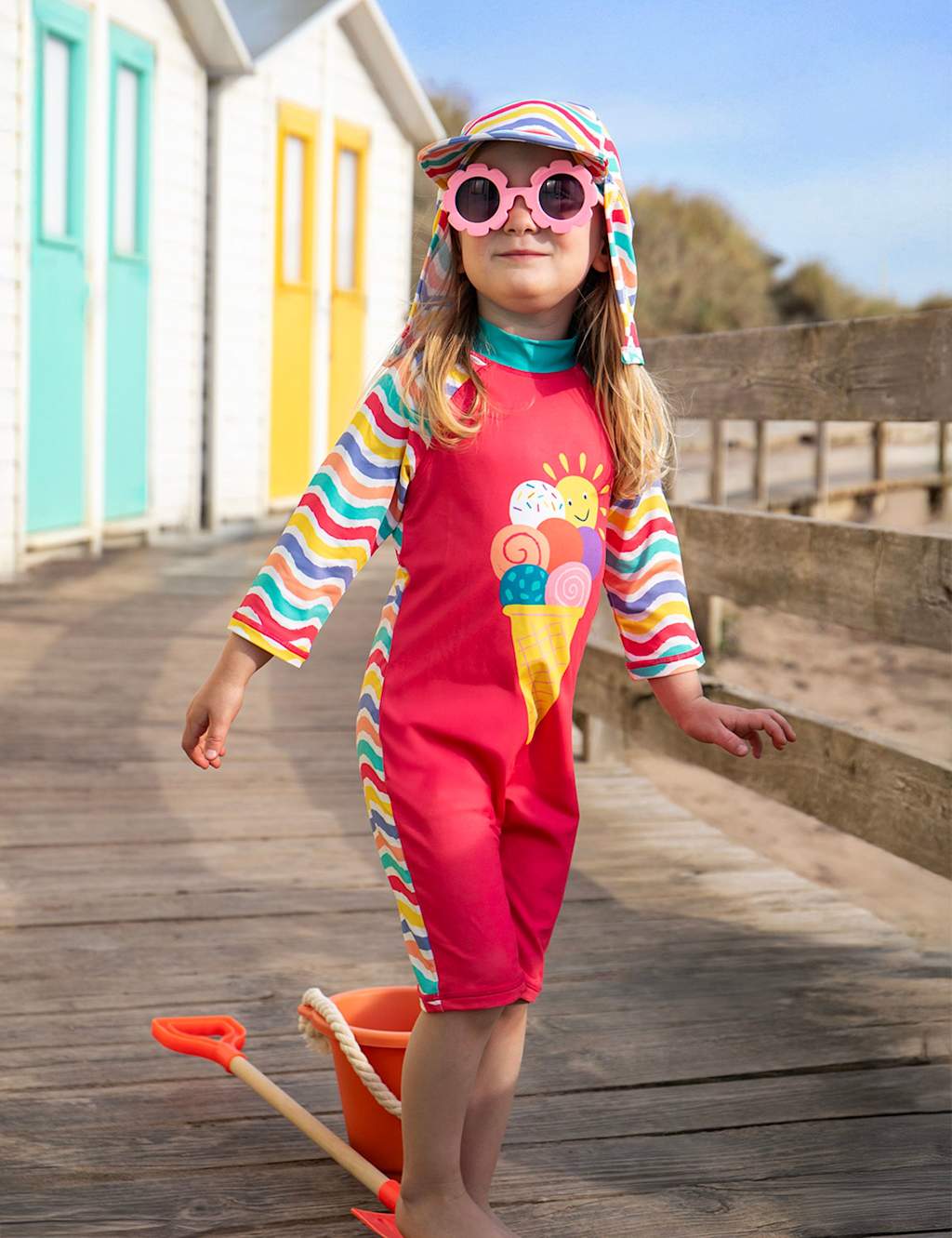 Frugi Girls Printed All in One (0-4 Yrs) - 6-12 Months - Pink - Available at M&S