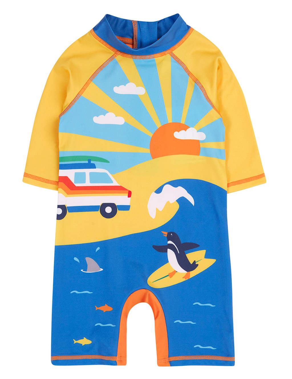 Frugi Girls Printed All in One (0-4 Yrs) - 0-6M - Yellow - Available at M&S
