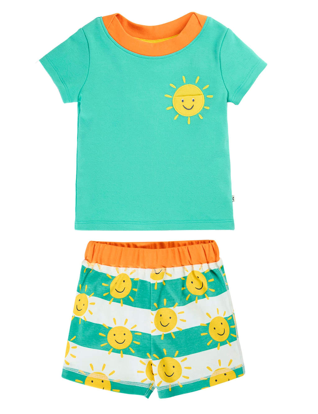 Frugi Boys 2 Piece Pure Cotton Top & Bottom Outfit (3-24 Mths) - 18-24 Months - Blue - Available at M&S