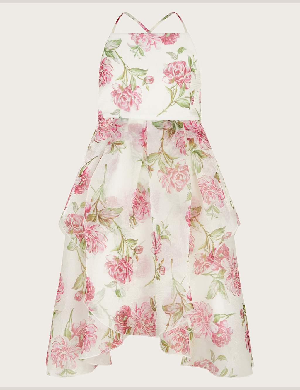 Organza Peony Print Dress (3-15 Yrs)