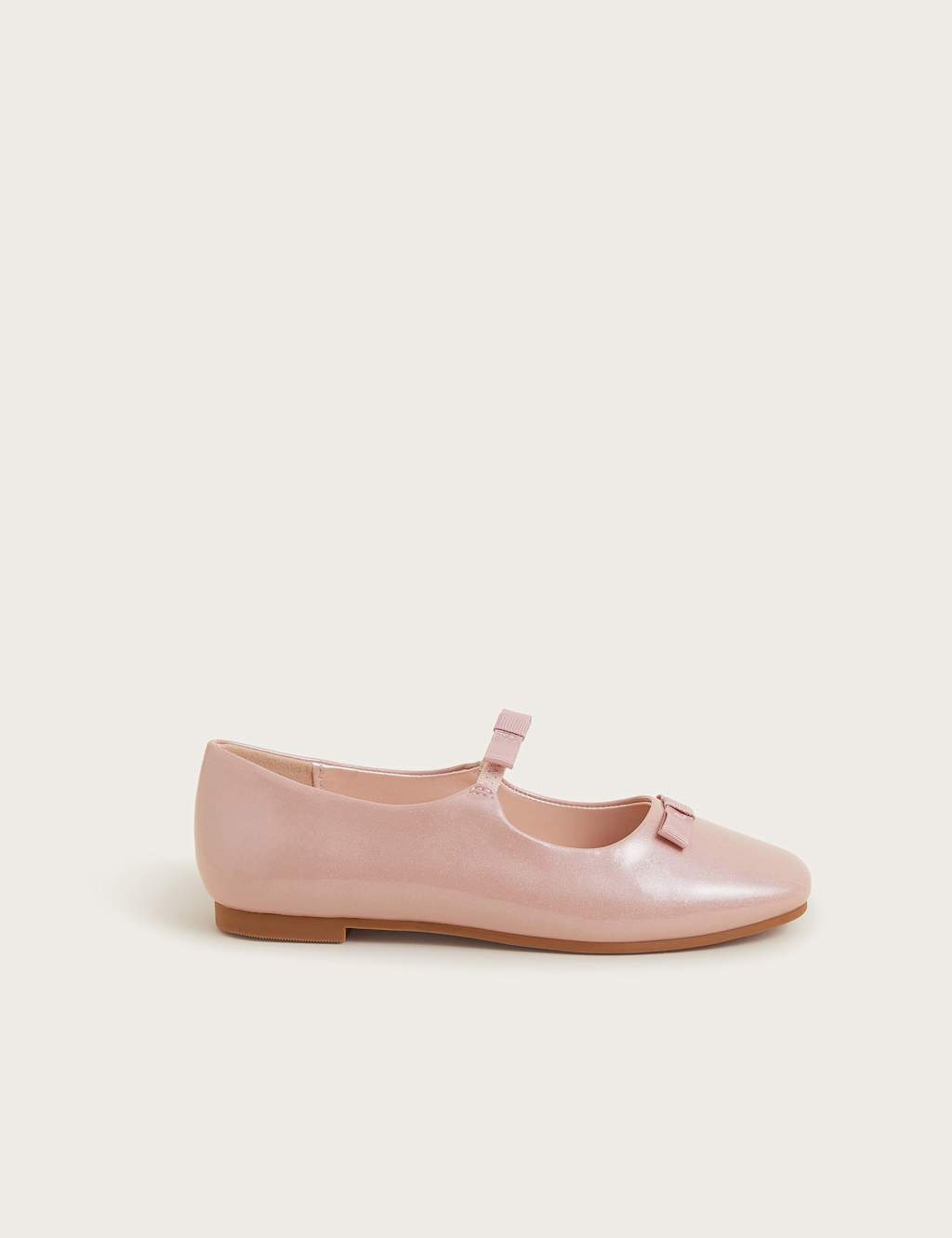 Kids' Patent Bow Strap Ballet Pumps (7 Small - 4 Large)