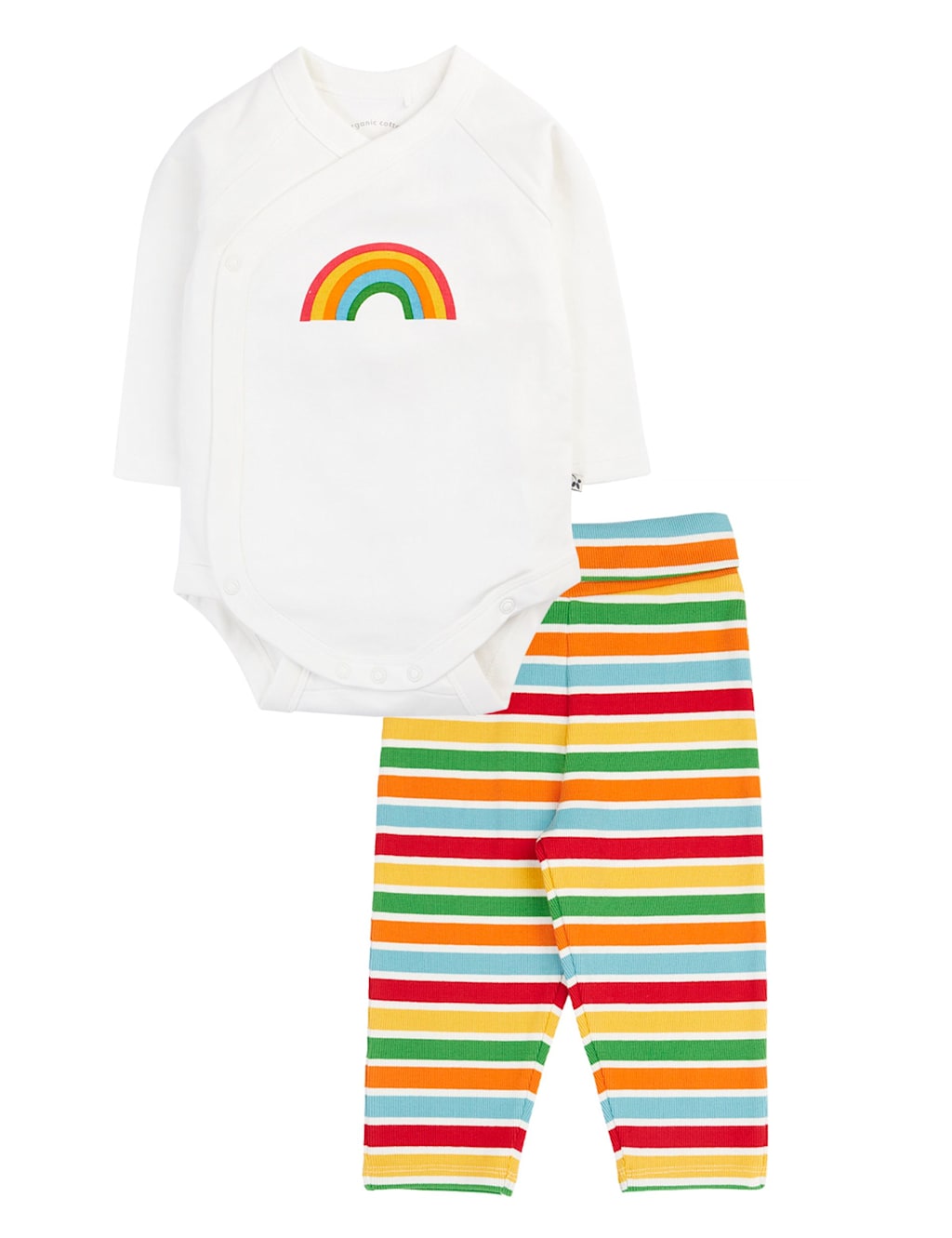 Image of Frugi 2 Piece Cotton Rich Top & Bottom Outfit (0-24 Mths) Multi