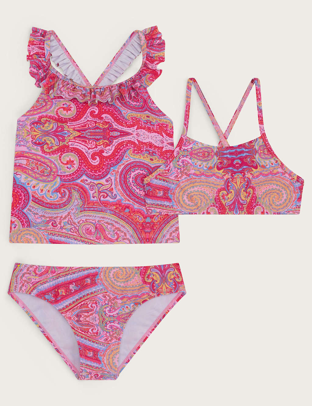 3pc Paisley Tankini Swim Set (3-13 Yrs)