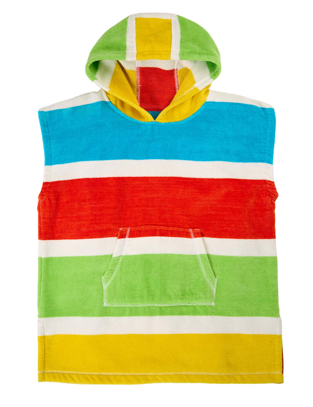 Frugi Kids Pure Cotton Striped Hooded Towel (2-12 Yrs) - 4-8 Years - Multi - Available at M&S