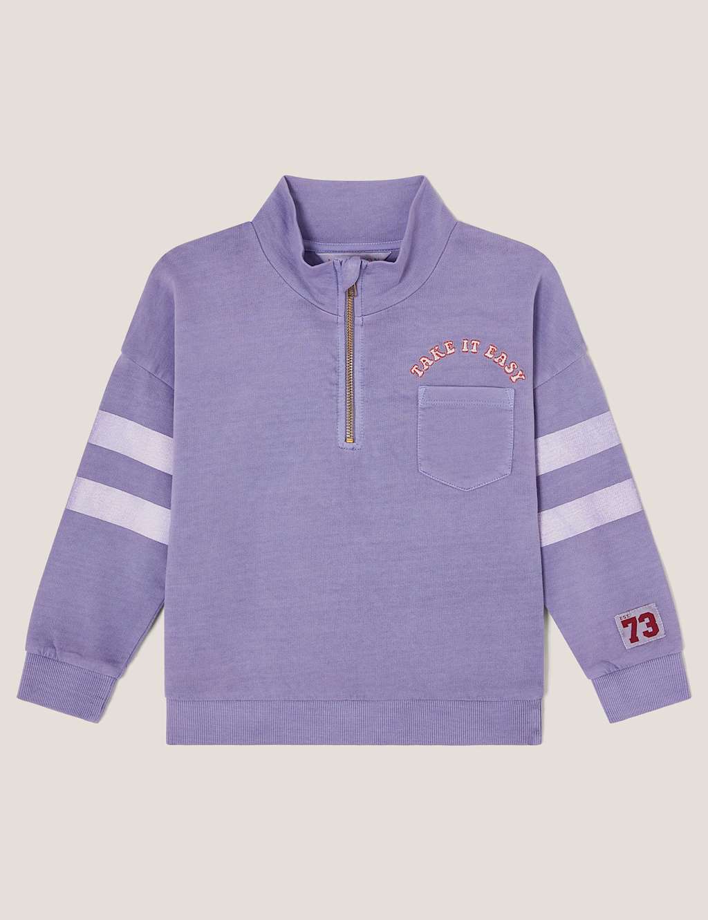 Pure Cotton Half Zip Sweatshirt (3-13 Yrs)