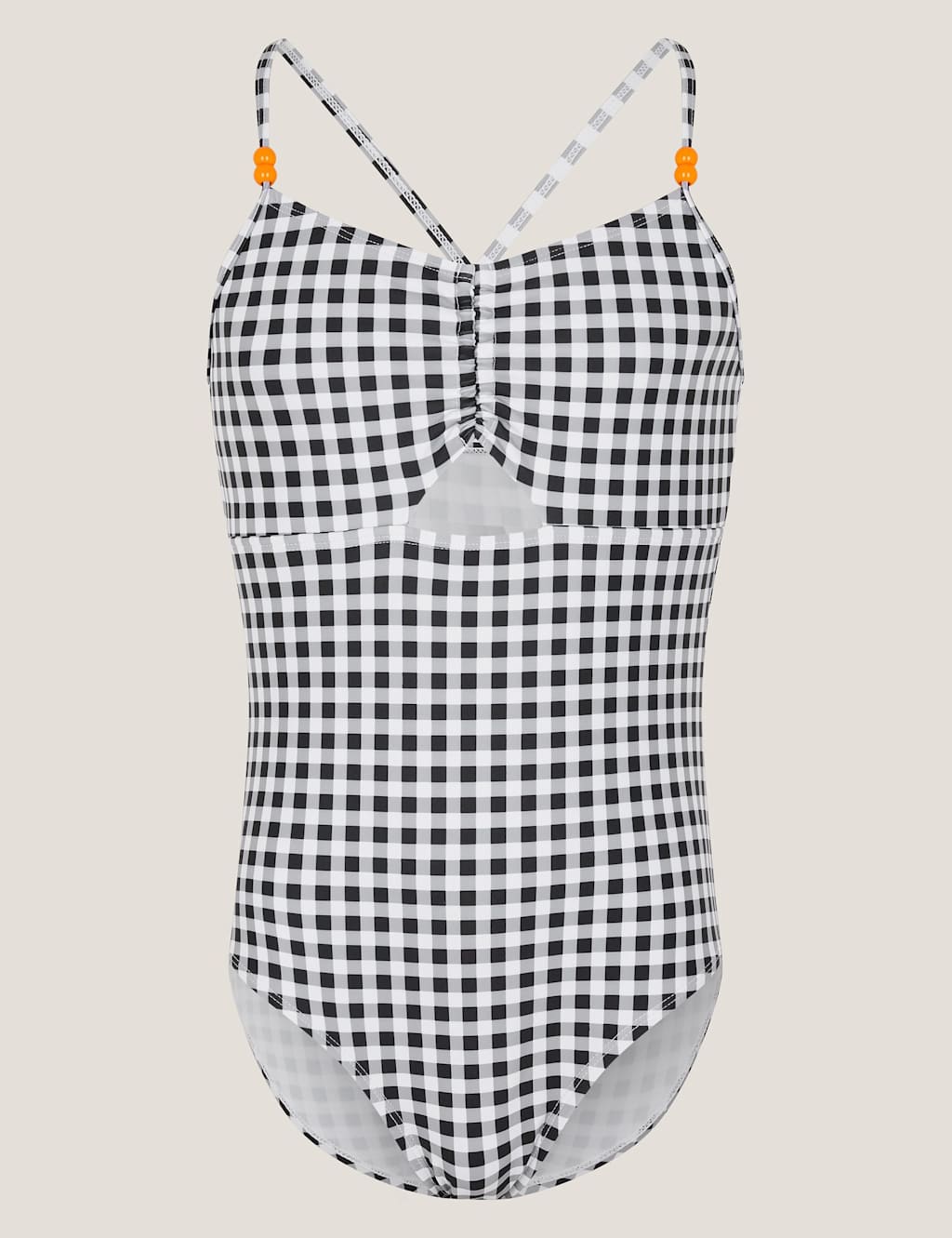 Monsoon Girls Gingham Swimsuit (7-15 Yrs) - 13-14 Years - Black Mix - Available at M&S