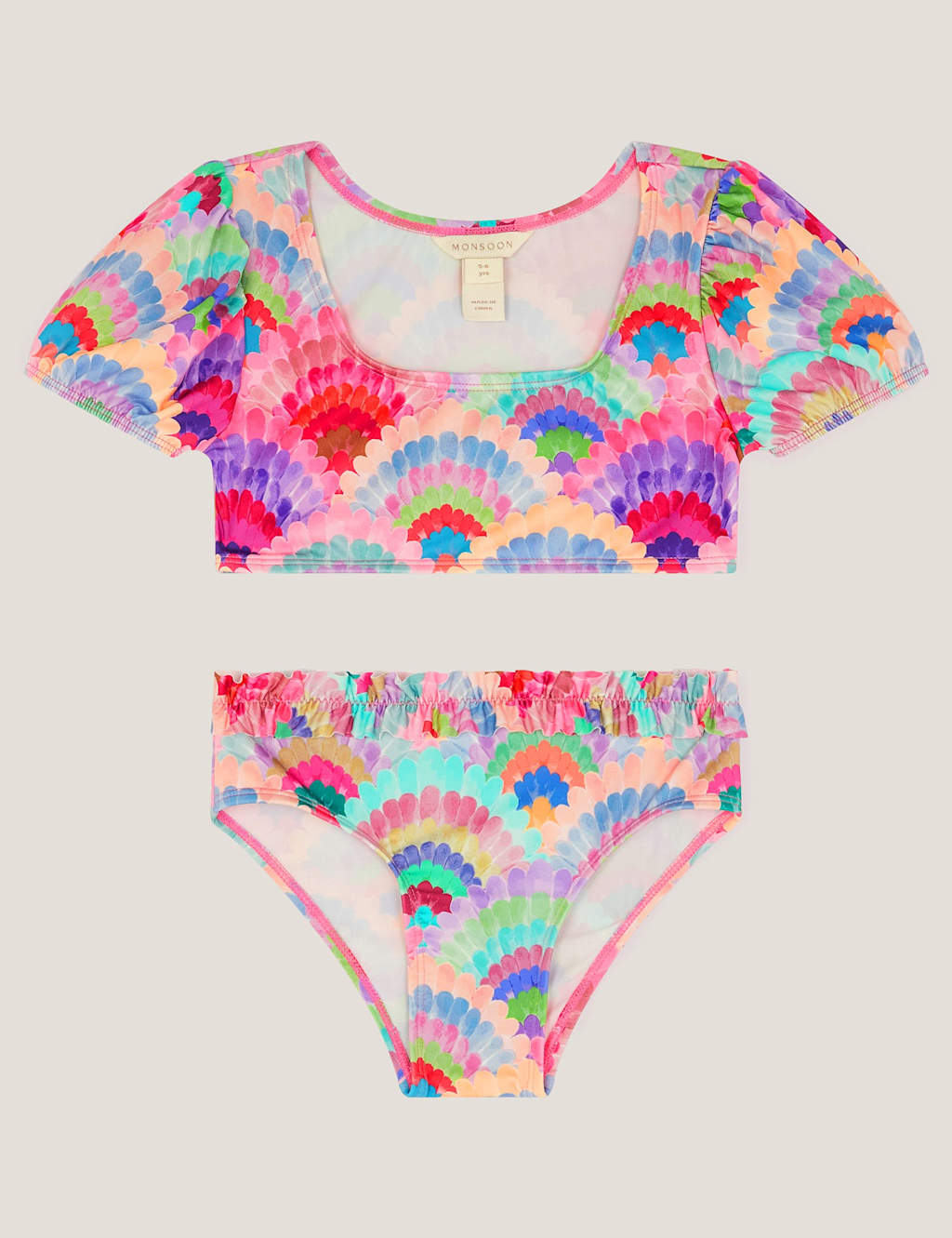 Monsoon Girls Shell Print Swim Set (3-15 Yrs) - 12-13 Years - Multi - Available at M&S