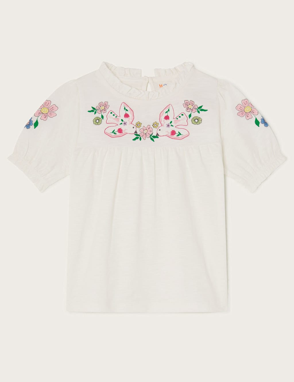 Pure Cotton Embroidered Bird T-Shirt (3-13 Yrs)