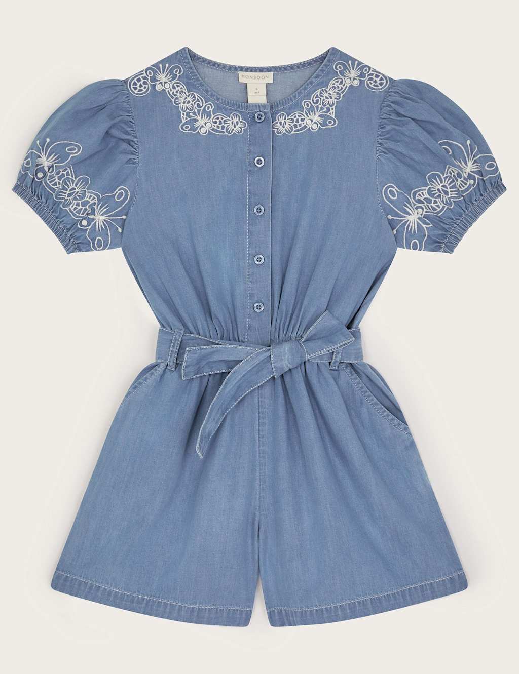 Pure Cotton Butterfly Playsuit (3-15 Yrs)