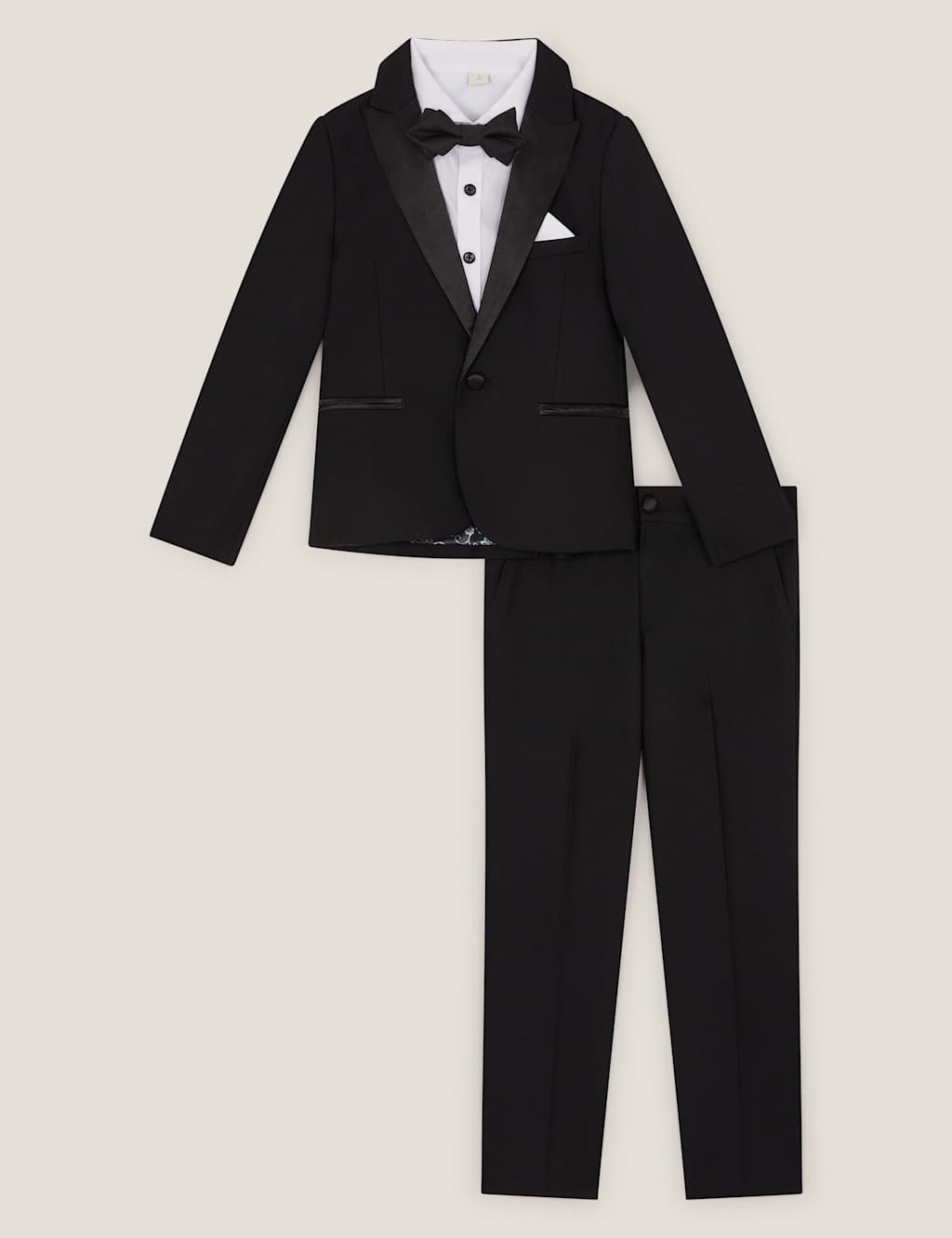 Monsoon Boys 4pc Tuxedo with Bow Tie (0-13 Yrs) - 10 Years - Black - Available at M&S