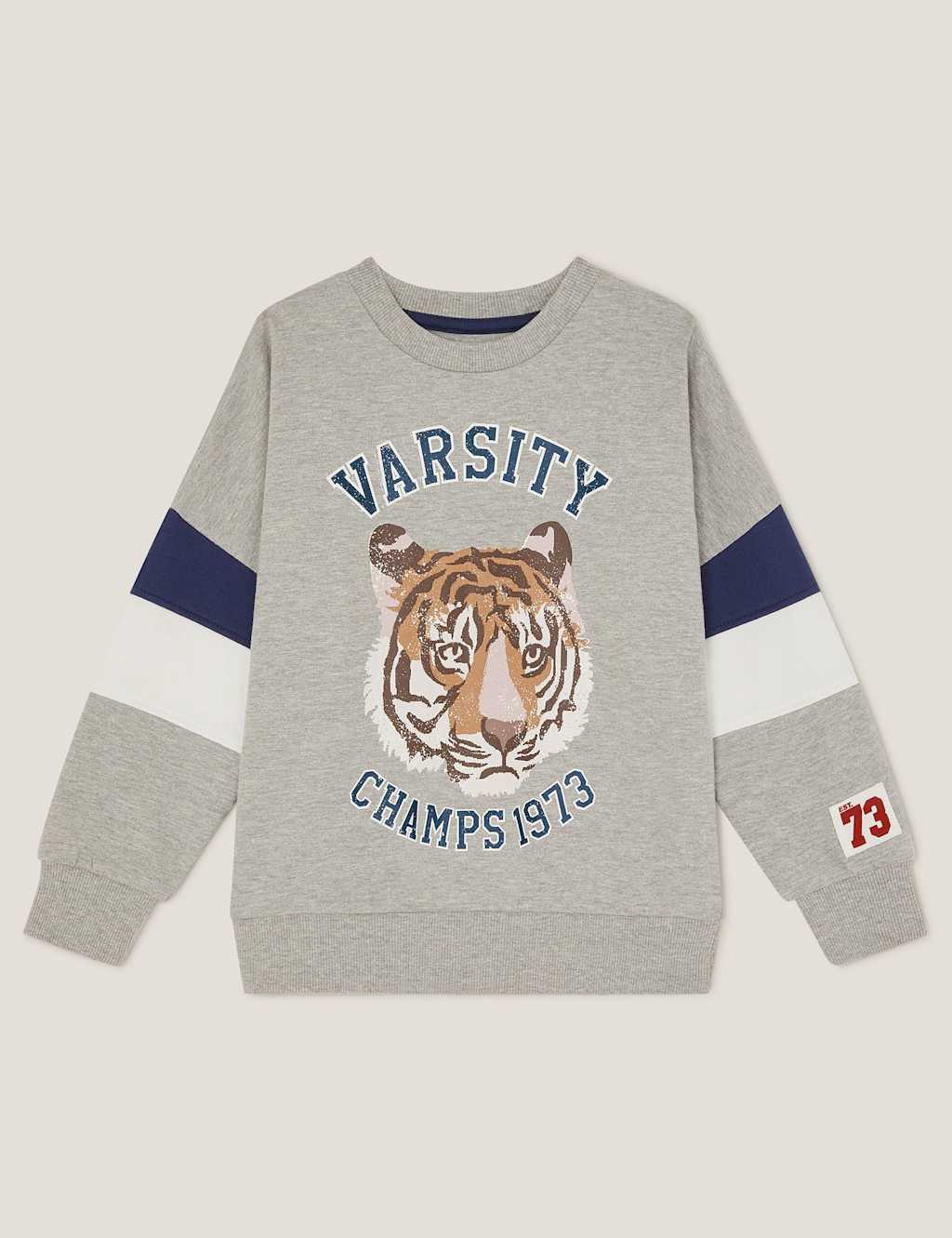 Pure Cotton Tiger Varsity Sweatshirt (3-13 Yrs)
