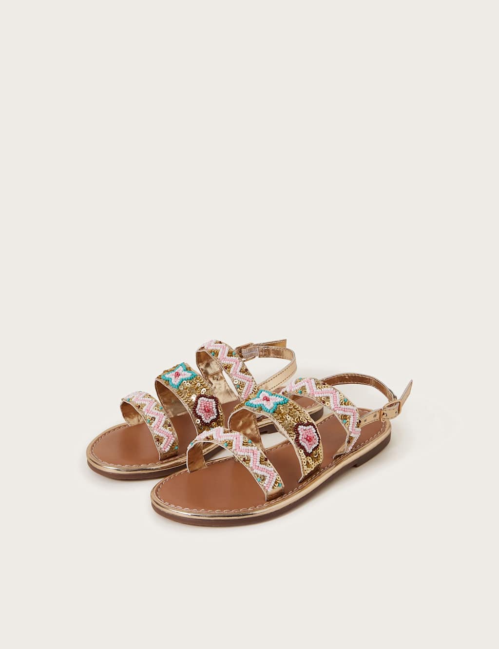 Kids' Metallic Embellished Sandals (7 Small - 4 Large)
