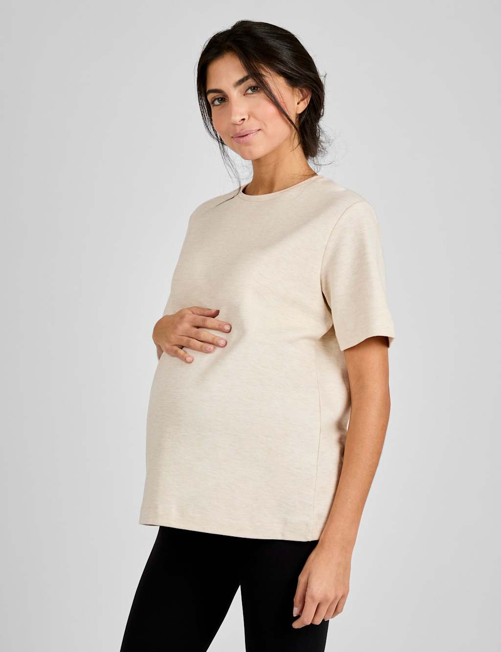 Jojo Maman Bébé Women's Maternity Pure Cotton Oversized T-Shirt - Small - Oatmeal - Available at M&S