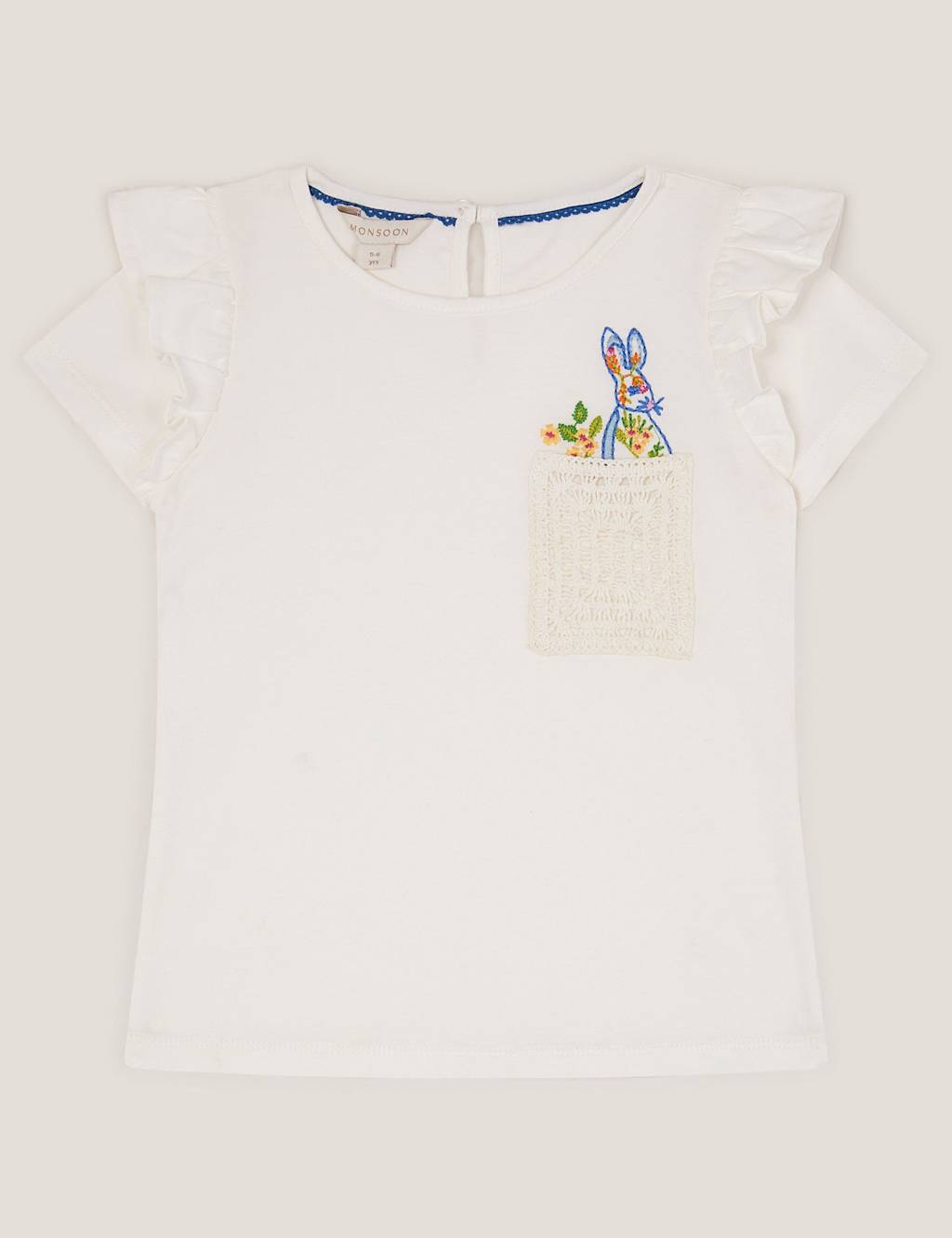 Pure Cotton Bunny Pocket Frill T-Shirt (3-13 Yrs)