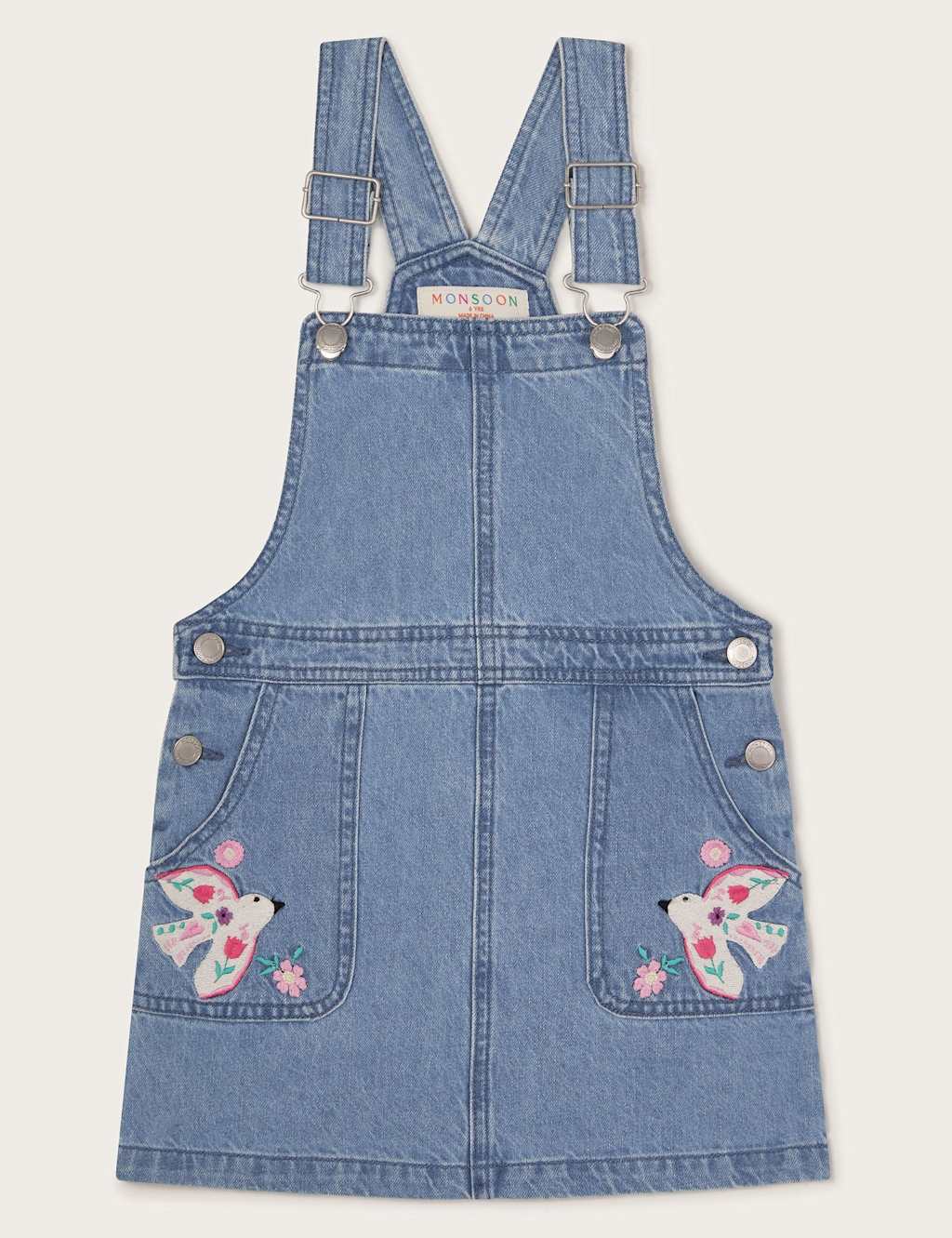 Denim Patterned Pinafore (3-13 Yrs)