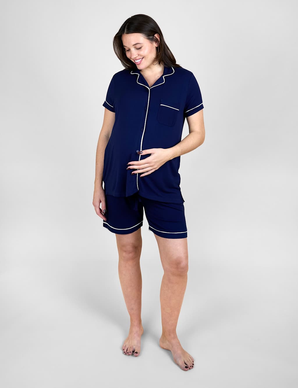 Jojo Maman Bébé Women's Maternity Shortie Set - Large - Navy - Available at M&S
