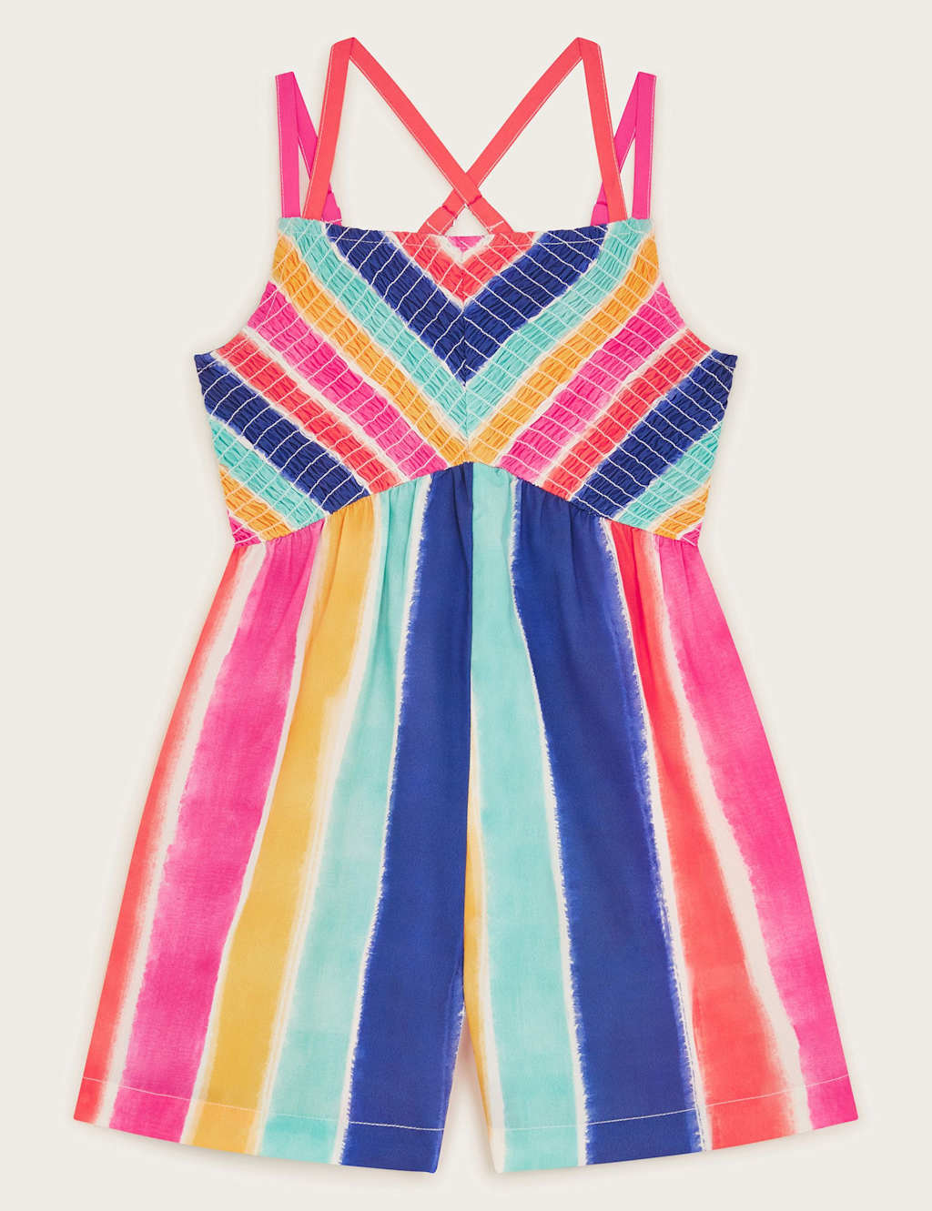 Striped Strappy Shirred Playsuit (3-13 Yrs)