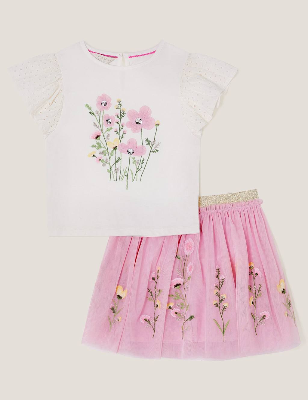 2pc Pure Cotton Floral Dress (3-13 Yrs)