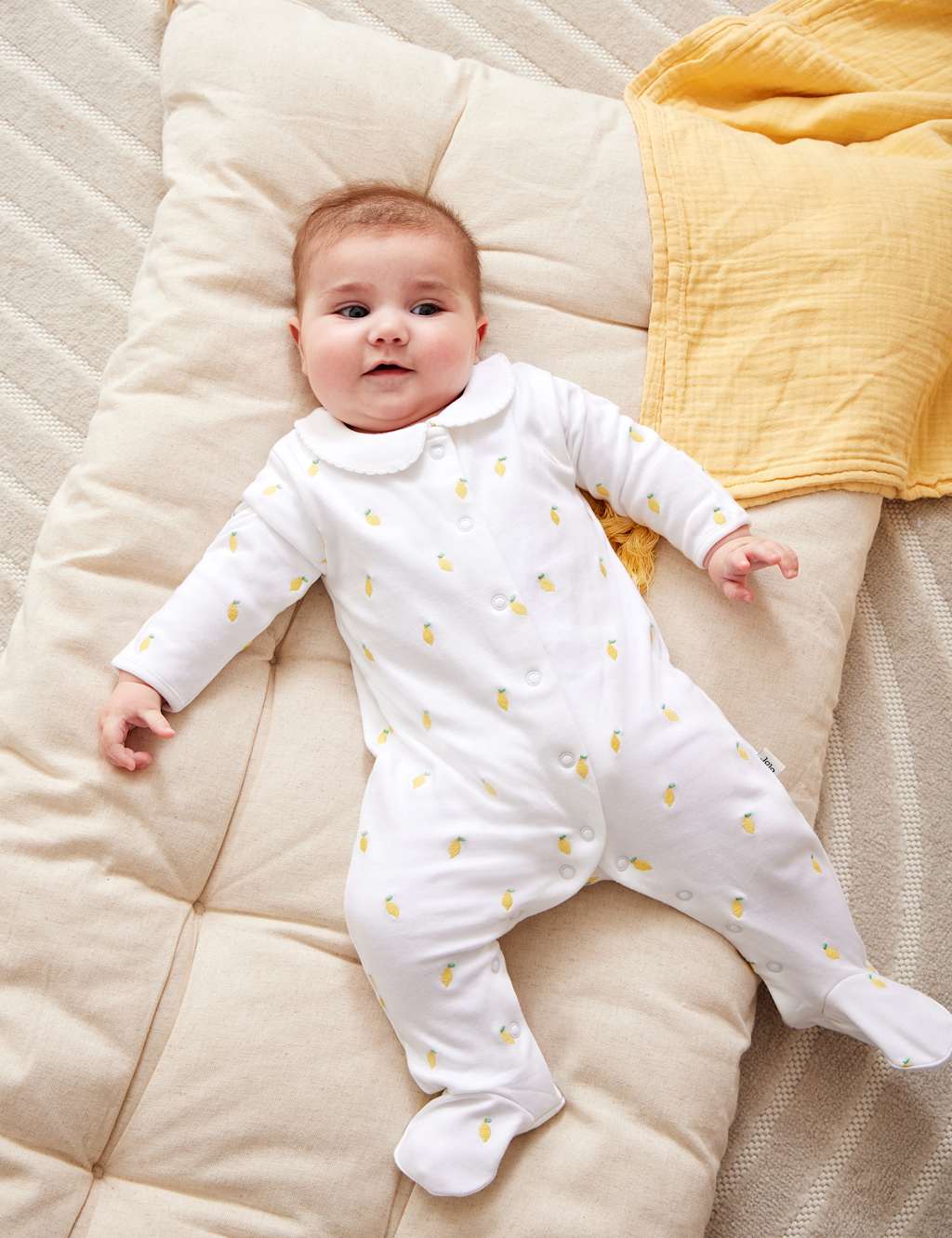 Jojo Maman Bébé Girls Pure Cotton Embroidered Sleepsuit (7lbs-12 Mths) - 6-9 Months - White - Available at M&S