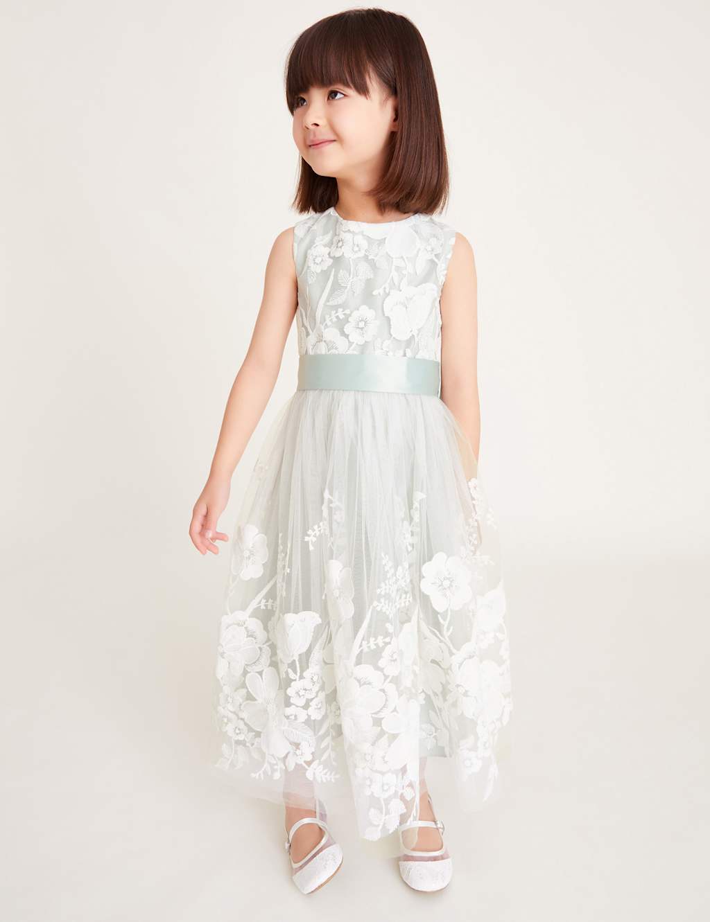 Embroidered Floral Lace Maxi Dress (2-15 Yrs)