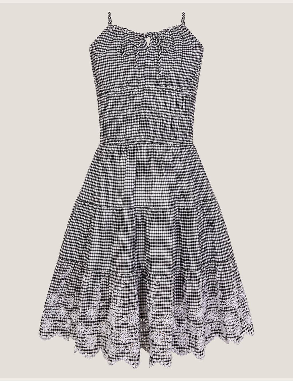 Embroidered Gingham Dress (7-15 Yrs)
