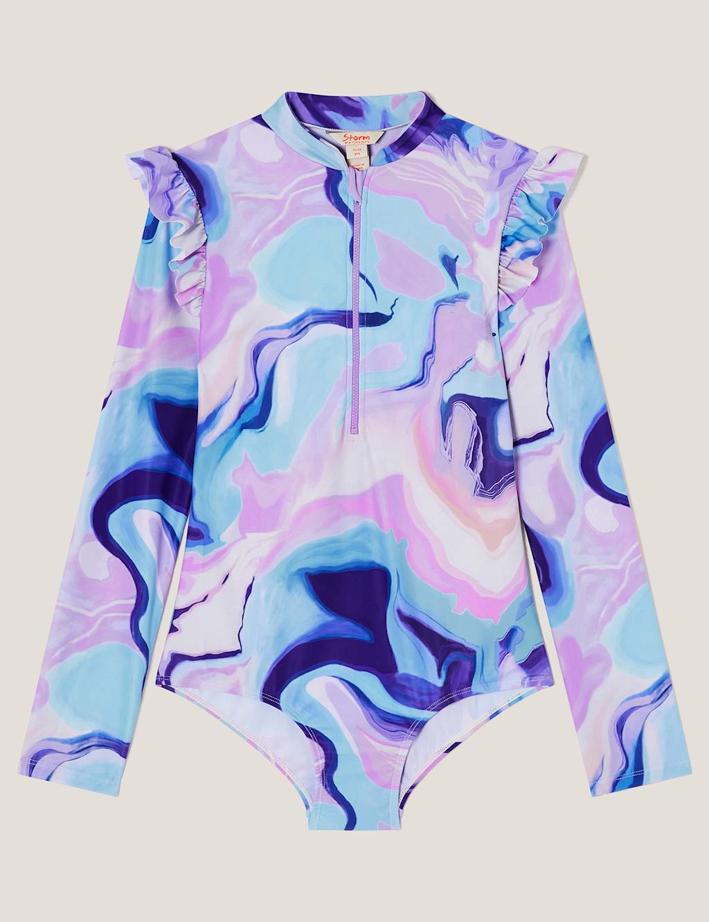 Marble Long Sleeve UPF Swimsuit (7-15 Yrs)