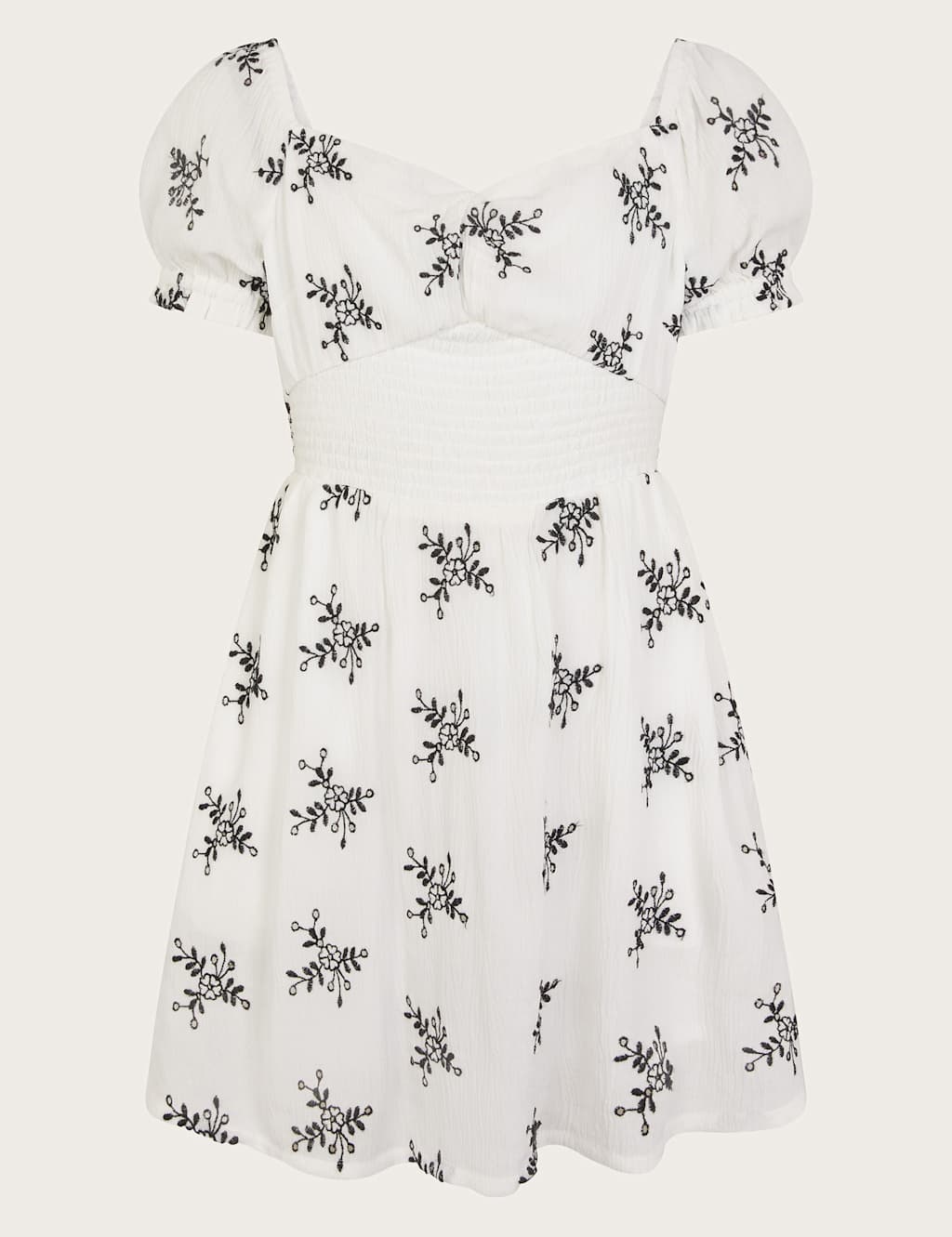 Floral Broderie Puff Sleeve Dress (7-15 Yrs)