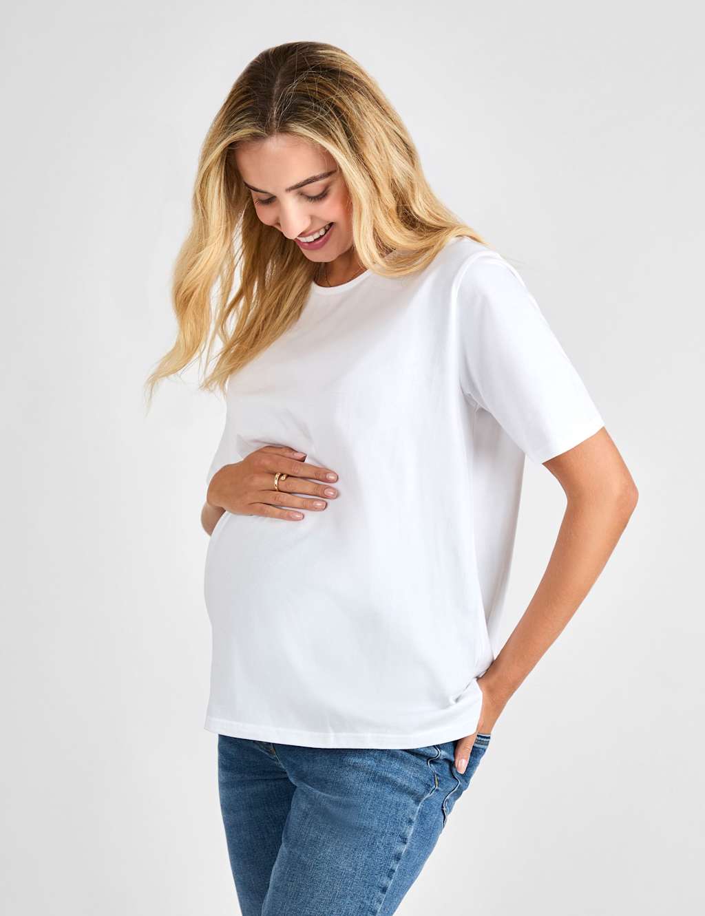 Jojo Maman Bébé Women's Pure Cotton Oversized Maternity T-Shirt - Small - White - Available at M&S