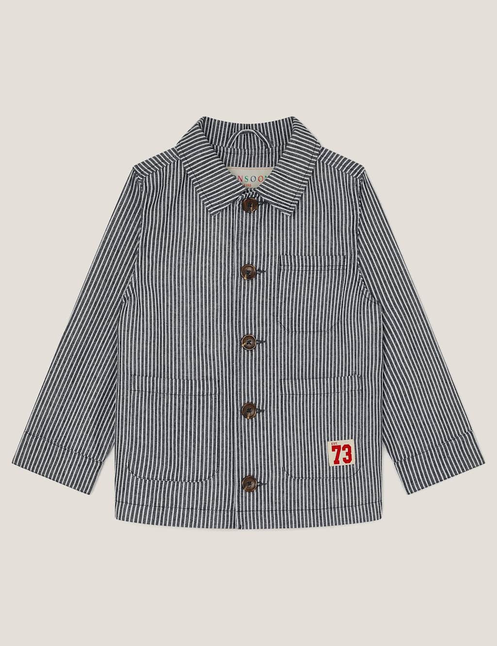 Pure Cotton Striped Jacket (2-13 Yrs)