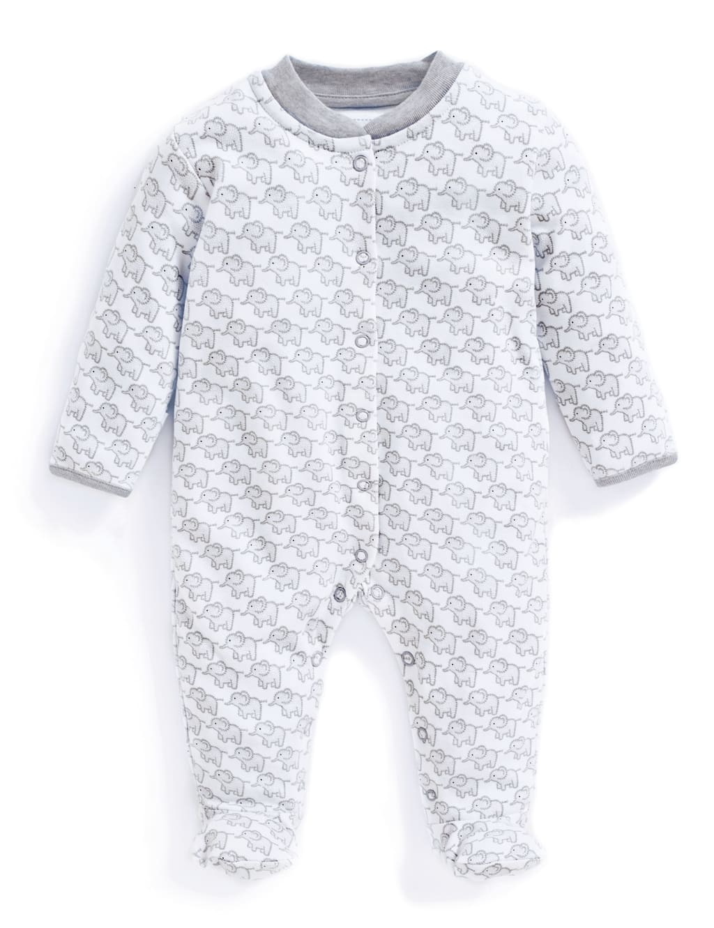 Pure Cotton Elephant Sleepsuit (6½lbs-1 Yrs)