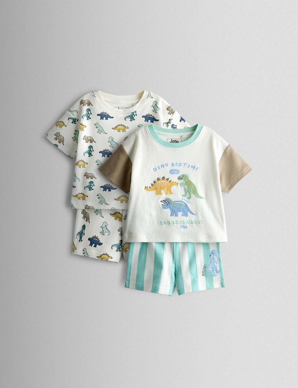 Jojo Maman Bébé Boys 2 Pack Pure Cotton Dinosaur Pyjamas (12 Mths - 6 Yrs) - 12-18 Months - Multi - Available at M&S