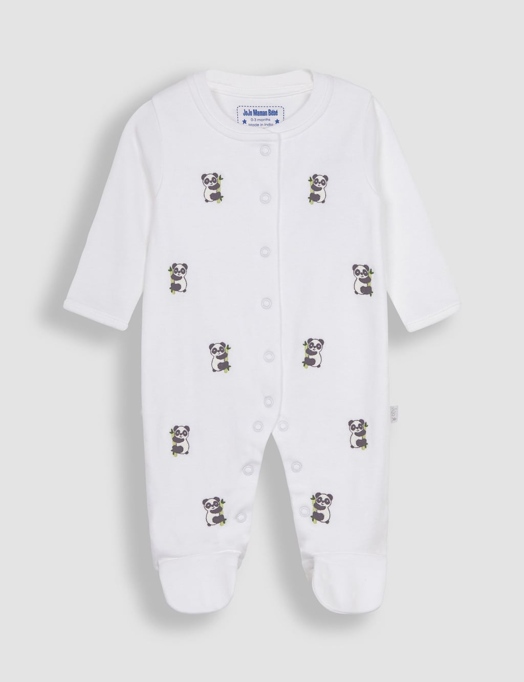 Pure Cotton Panda Embroidered Sleepsuit (0-12 Mths)