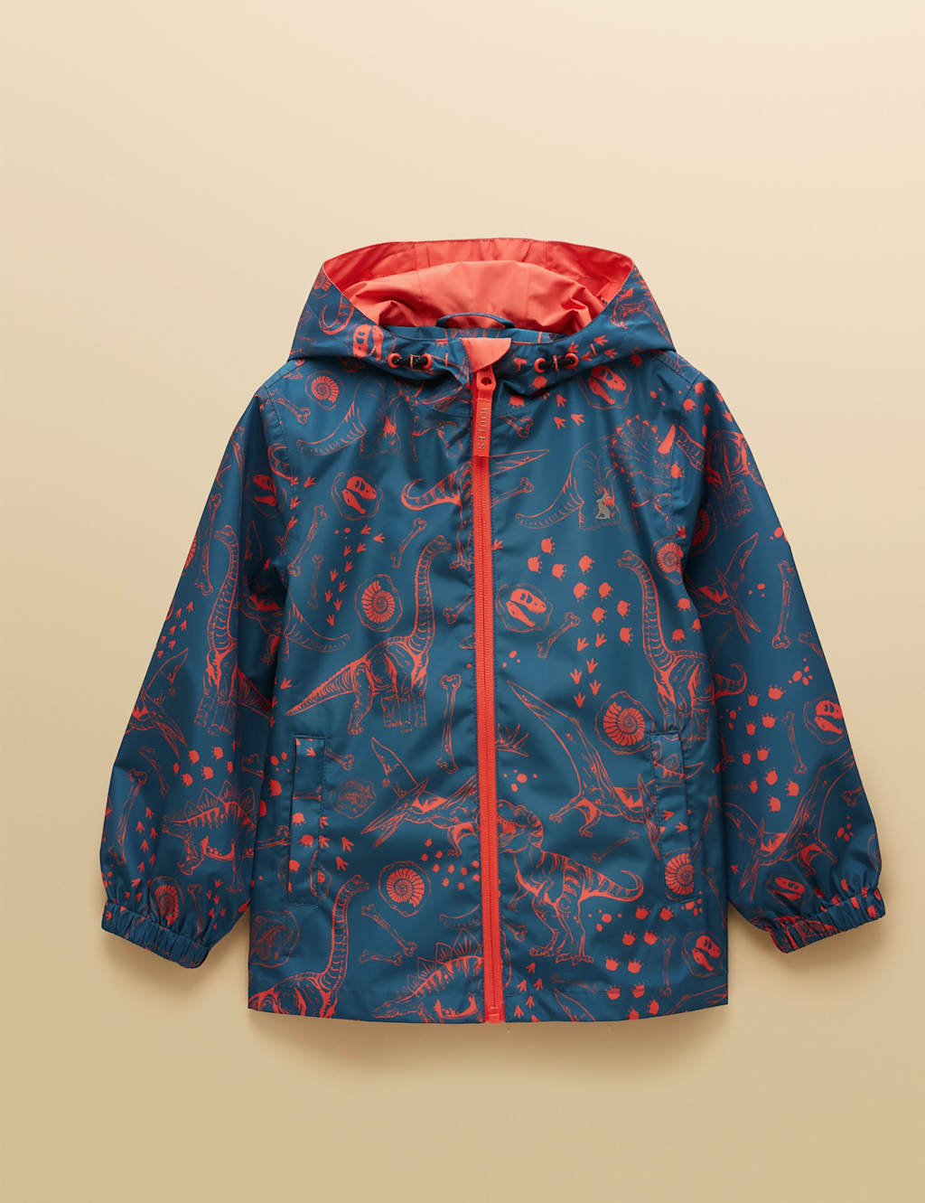 Joules Boys Dinosaur Waterproof Hooded Raincoat (1-10 Yrs) - 2 Years - Blue Mix - Available at M&S