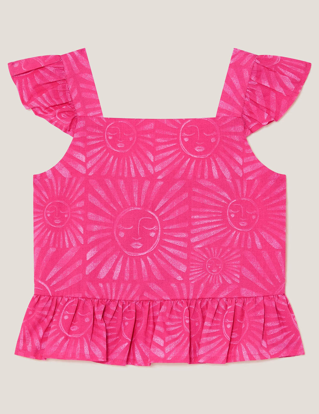 Monsoon Pure Cotton Cropped Top (3-13 Yrs) Pink