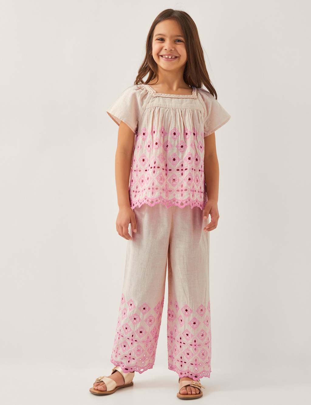 Cotton Rich Broderie Top (3-13 Yrs)
