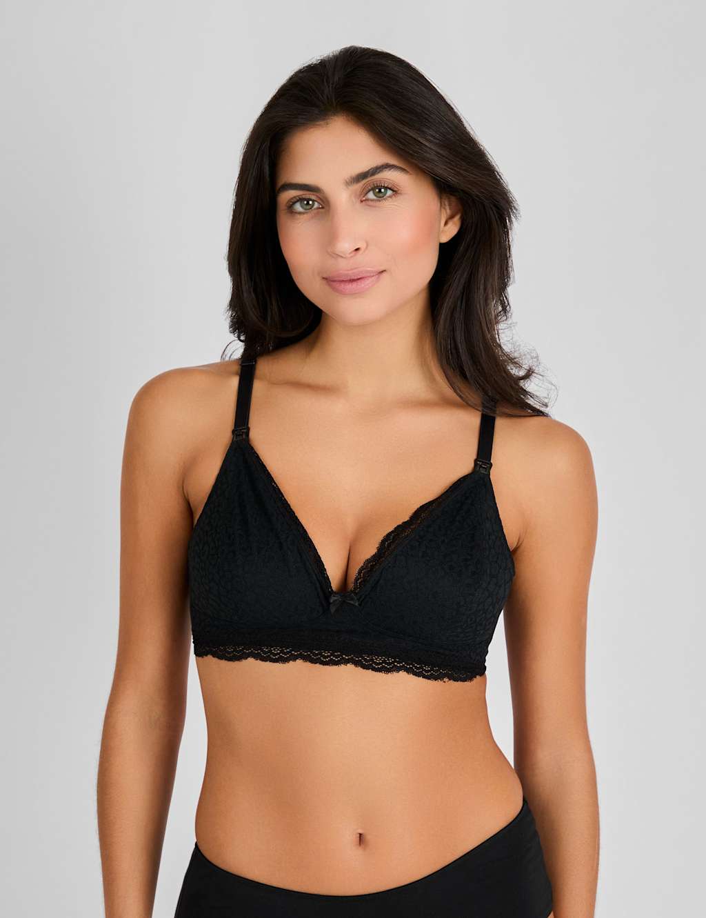 Jojo Maman Bébé Women's 2 Pack Lace Non Wired Maternity Nursing Bras - Large - Black - Available at M&S