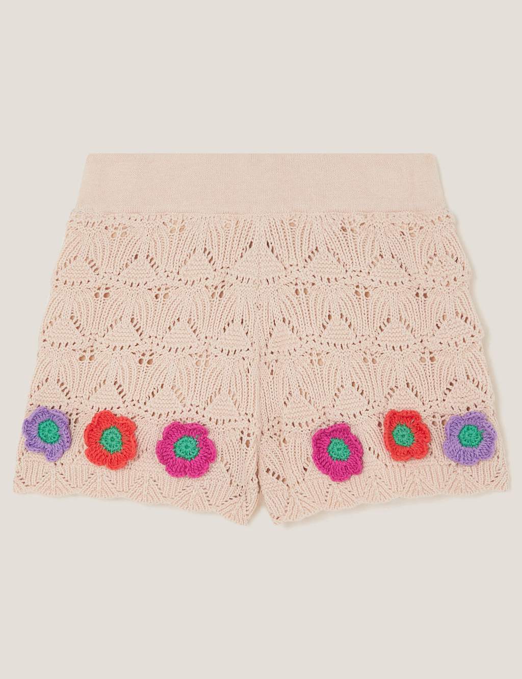 Pure Cotton Knitted Flower Shorts (3-13 Yrs)