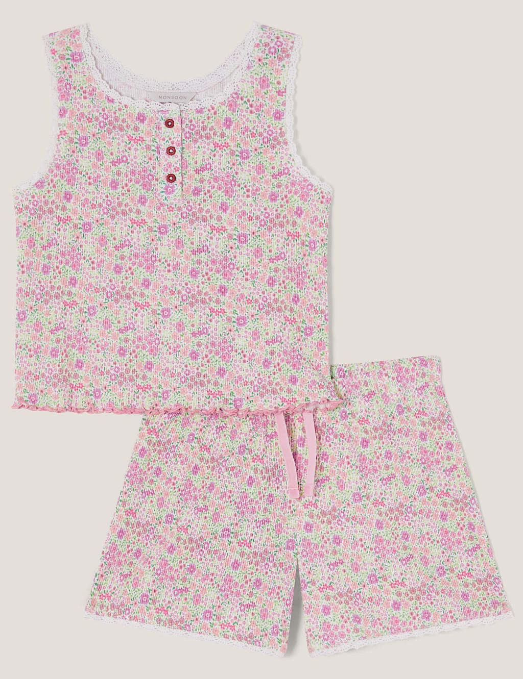 Pure Cotton Floral Pyjamas (2-13 Yrs)