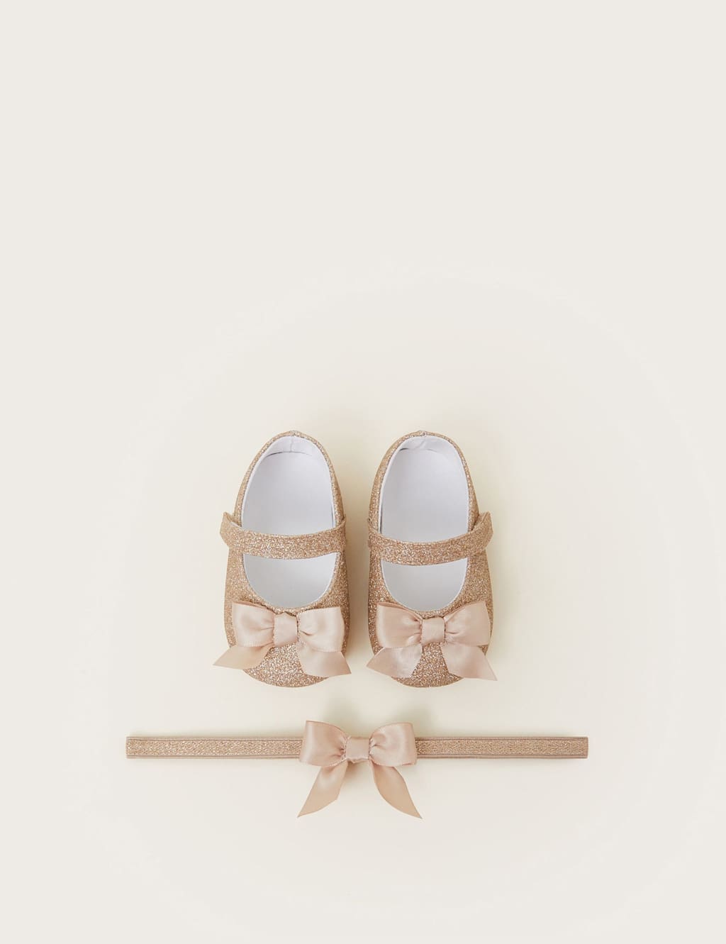 Baby Glitter Ballet Pumps & Headband (0-18 Mths)