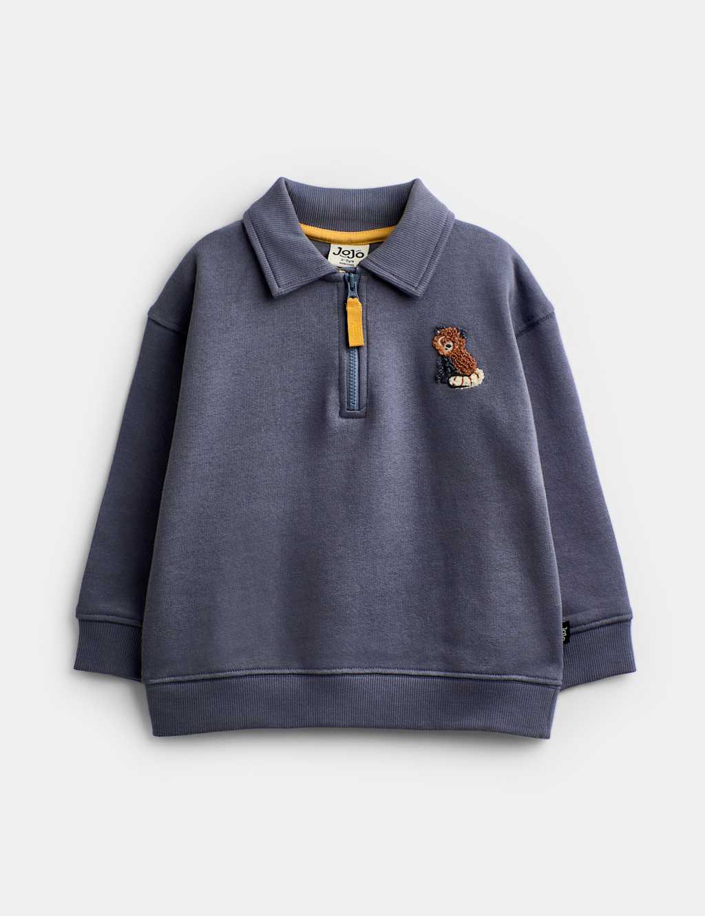 Jojo Maman Bébé Boys Pure Cotton Red Panda Half Zip Sweatshirt (1-5 Yrs) - 4-5 Years - Blue - Available at M&S